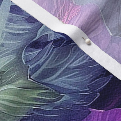 Watercolor Hibiscus (Dark I) Performance Piqué Printed Fabric by Studio Ten Design
