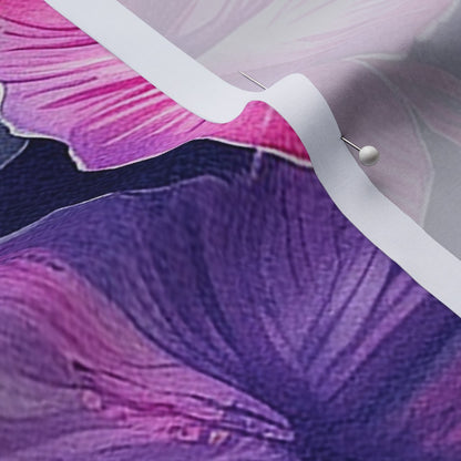 Watercolor Hibiscus (Dark I) Cotton Lawn Printed Fabric by Studio Ten Design