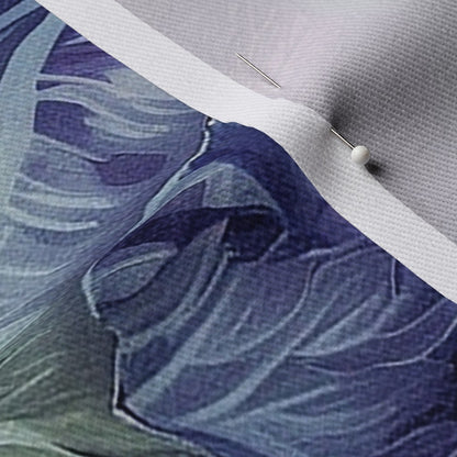 Watercolor Hibiscus (Dark I) Dogwood Denim Printed Fabric by Studio Ten Design