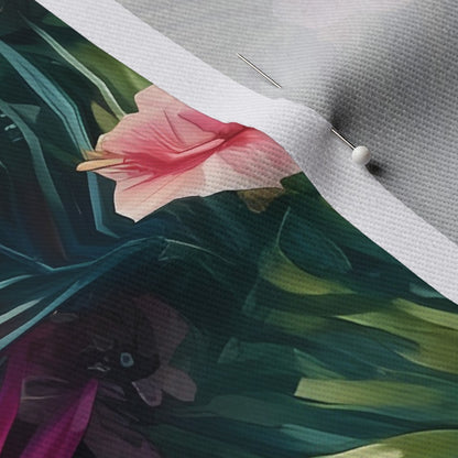 Tropical Jungle (Dark 1) Dogwood Denim Printed Fabric by Studio Ten Design
