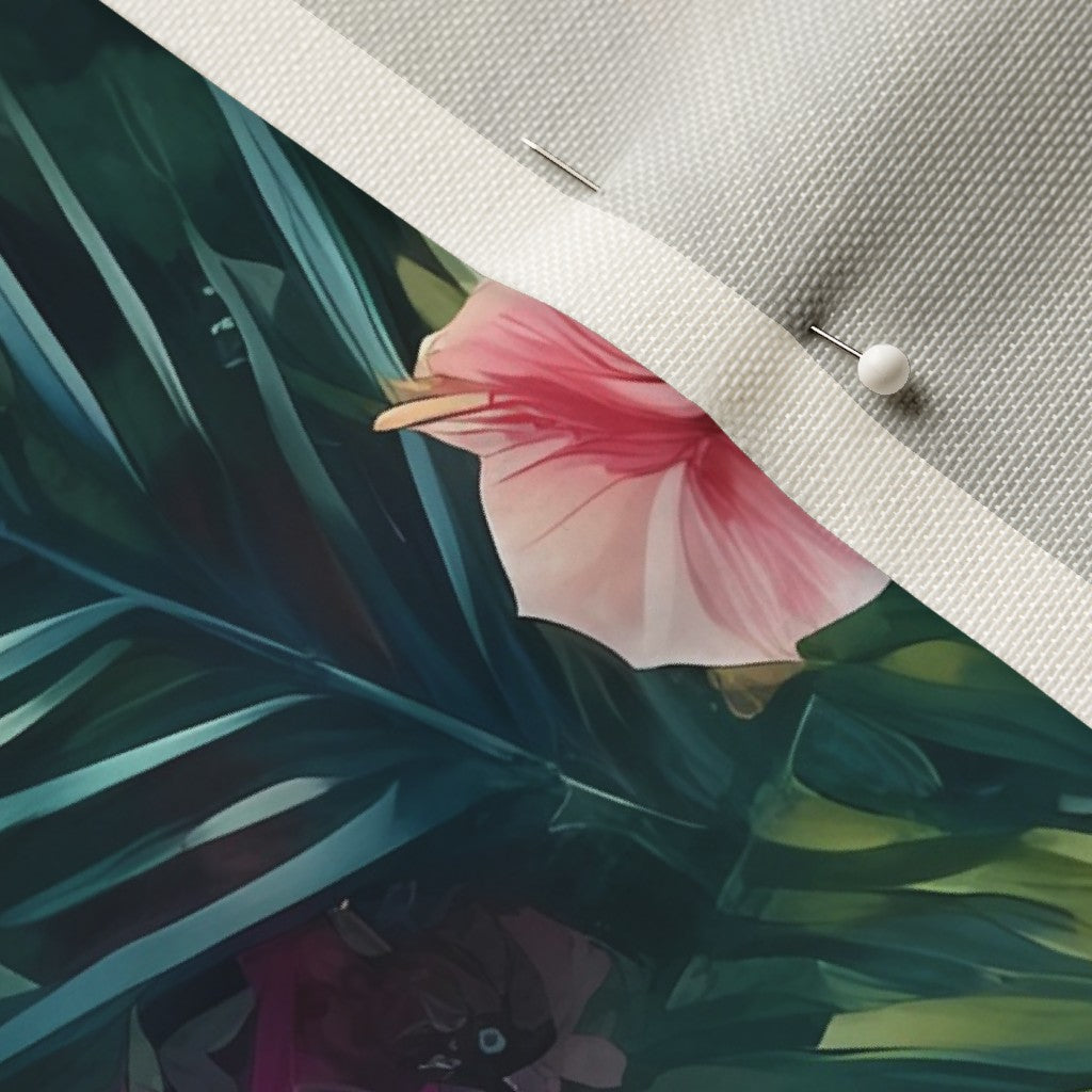 Tropical Jungle (Dark 1) Celosia Velvet Printed Fabric by Studio Ten Design