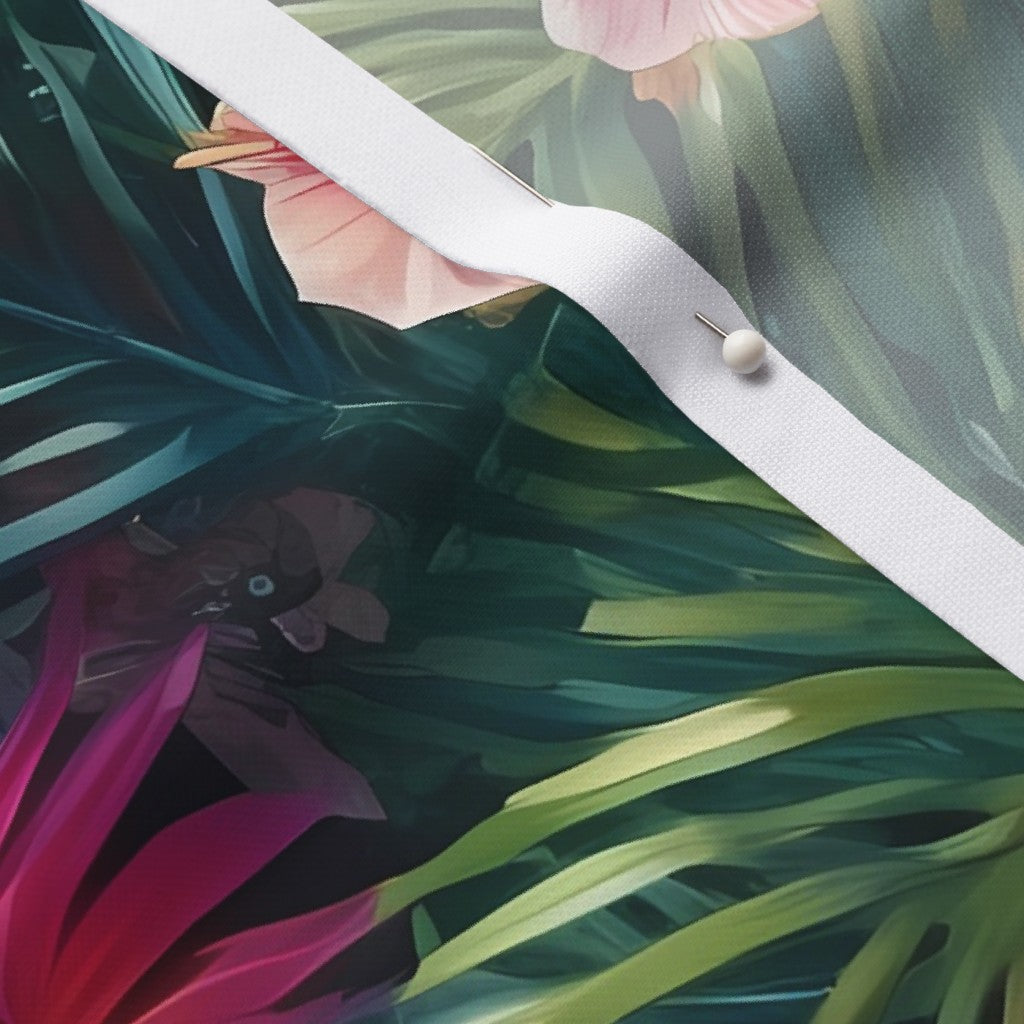 Tropical Jungle (Dark 1) Performance Piqué Printed Fabric by Studio Ten Design