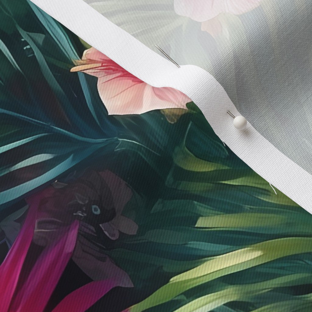 Tropical Jungle (Dark 1) Lightweight Cotton Twill Printed Fabric by Studio Ten Design