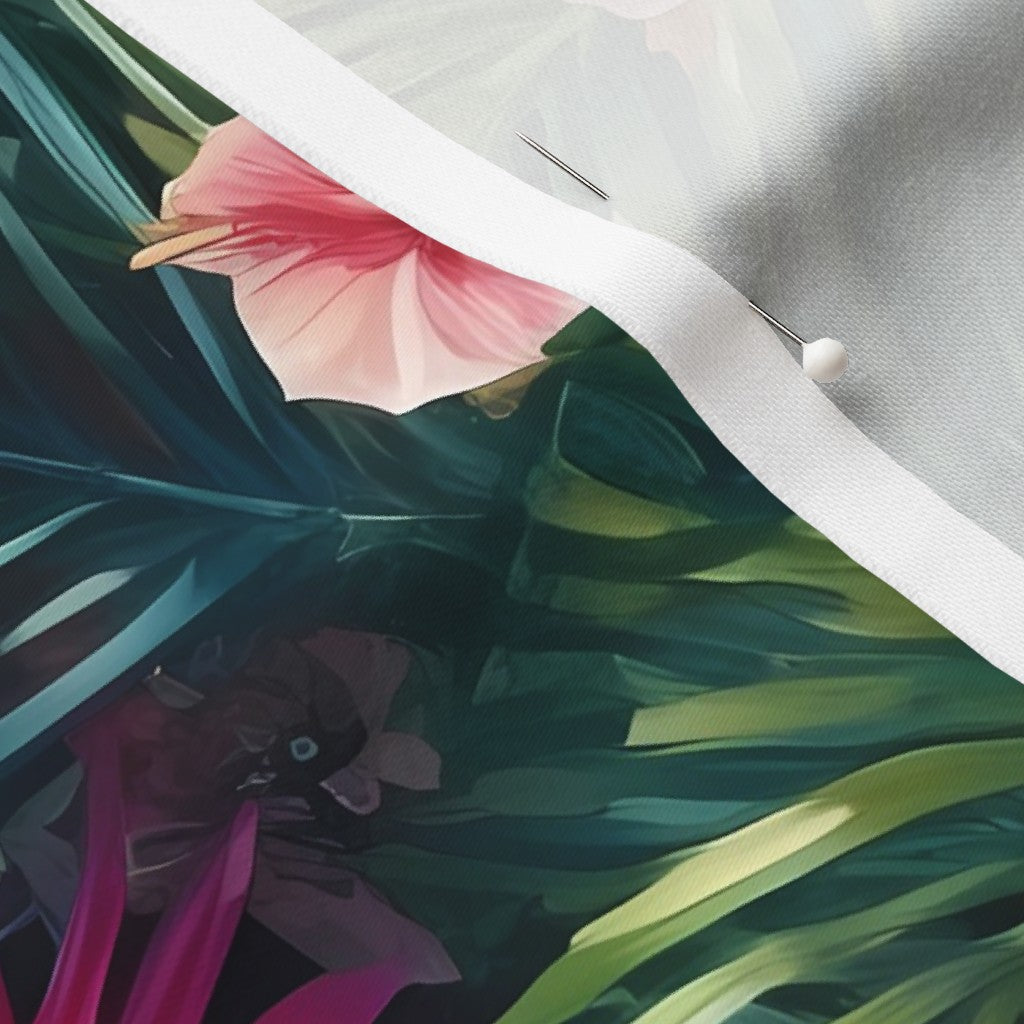 Tropical Jungle (Dark 1) Longleaf Sateen Grand Printed Fabric by Studio Ten Design