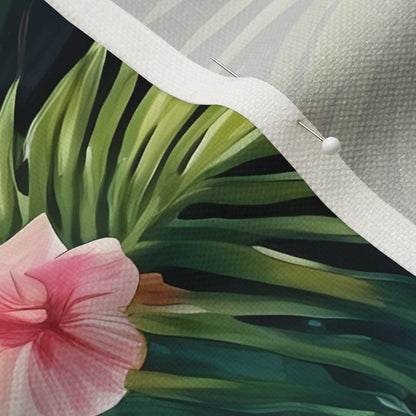 Tropical Jungle (Dark 1) Performance Linen Printed Fabric by Studio Ten Design