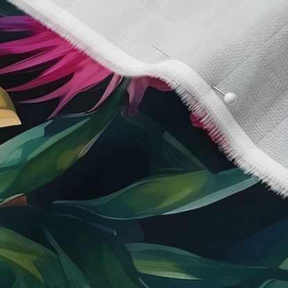 Tropical Jungle (Dark 1) Organic Sweet Pea Gauze Printed Fabric by Studio Ten Design