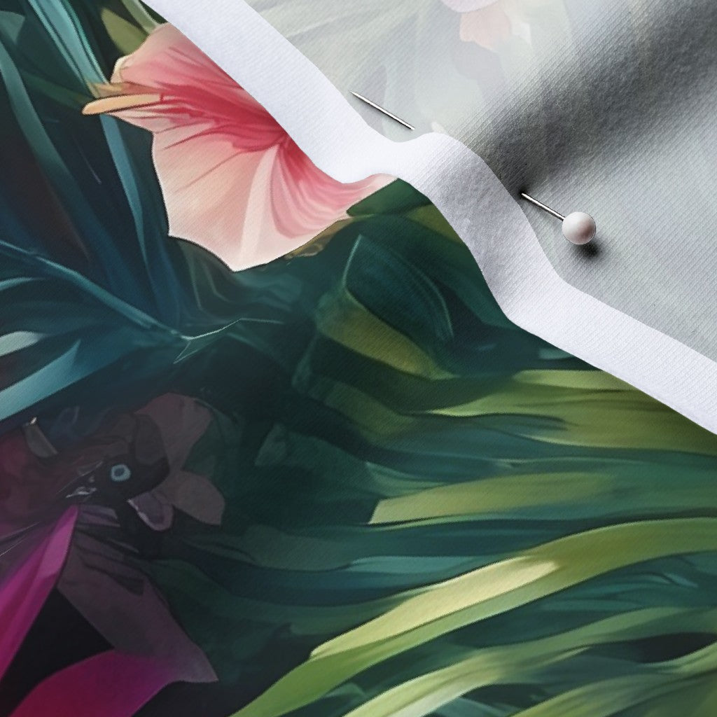 Tropical Jungle (Dark 1) Cotton Spandex Jersey Printed Fabric by Studio Ten Design