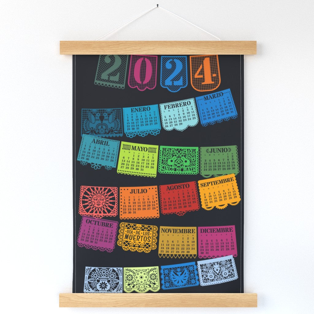 2024 Papel Picado Calendar Wall Hanging by Studio Ten Design