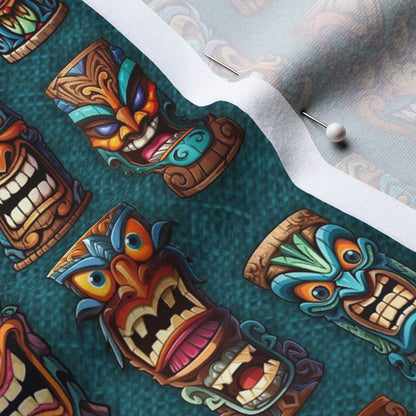 Tiki Teal Printed Fabric