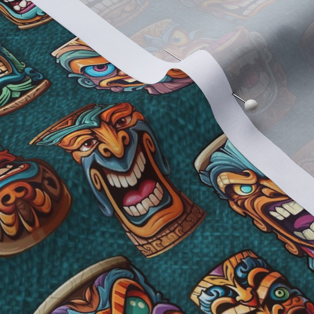 Tiki Teal Printed Fabric