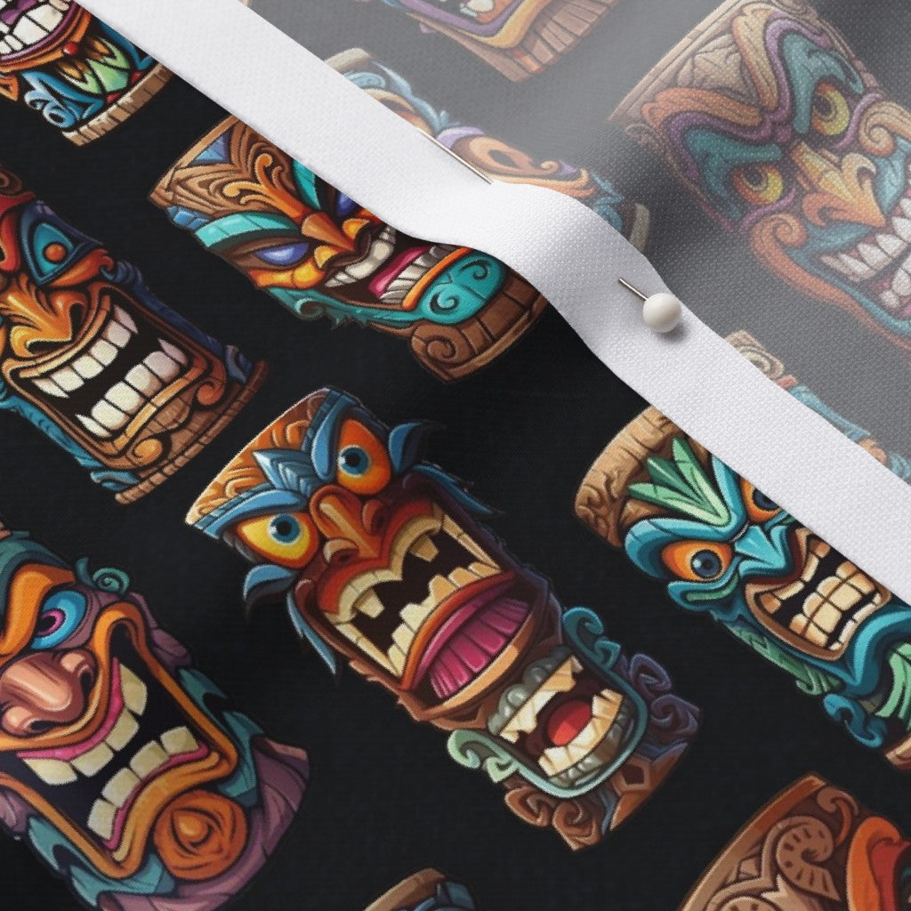 Tiki Black Printed Fabric