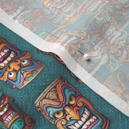 Tiki Teal Two-Way Printed Fabric