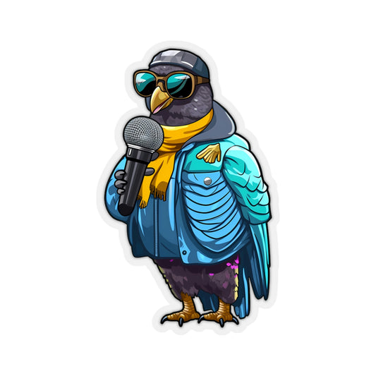Notorious B.I.R.D. Pigeon Rapper Sticker by Studio Ten Design