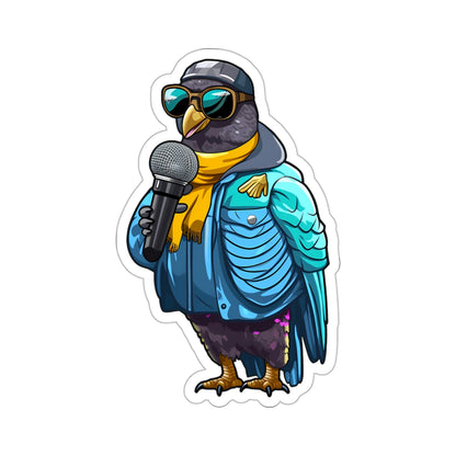 Notorious B.I.R.D. Pigeon Rapper White Sticker by Studio Ten Design