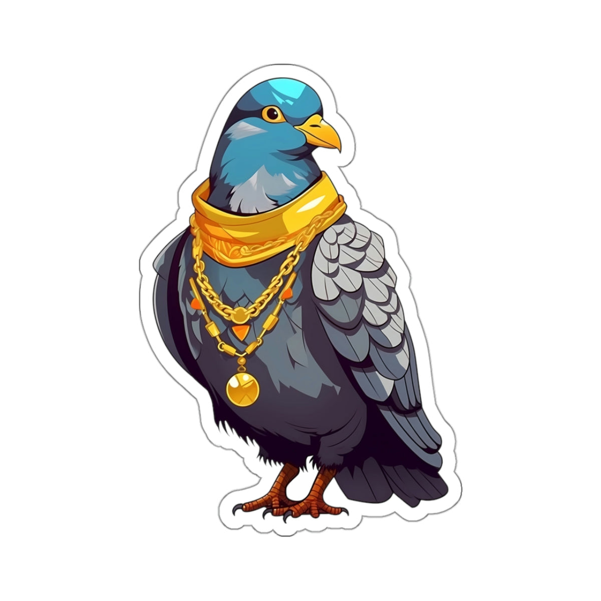 Birdie Smalls Pigeon Rapper White Sticker by Studio Ten Design