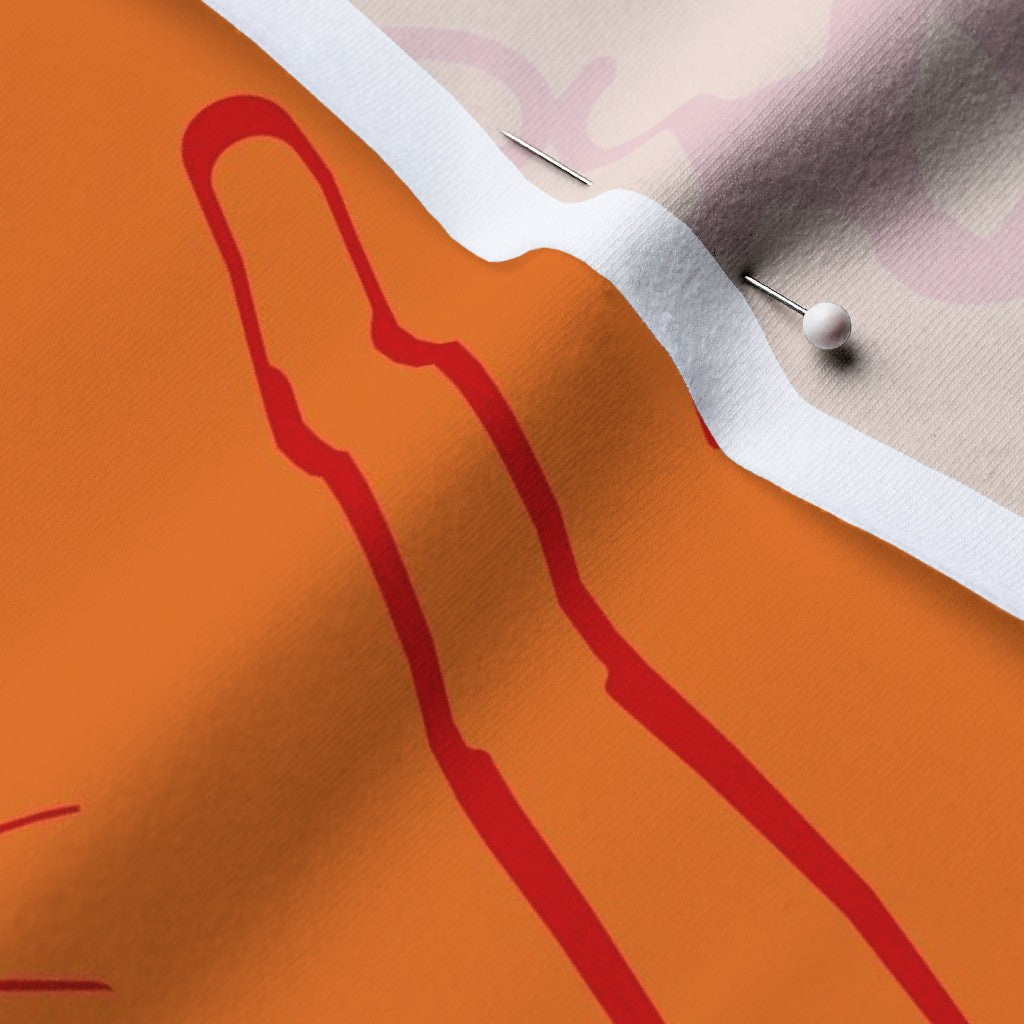 Glassblowing Tools OrangeCotton Spandex Jersey Printed Fabric by Studio Ten Design