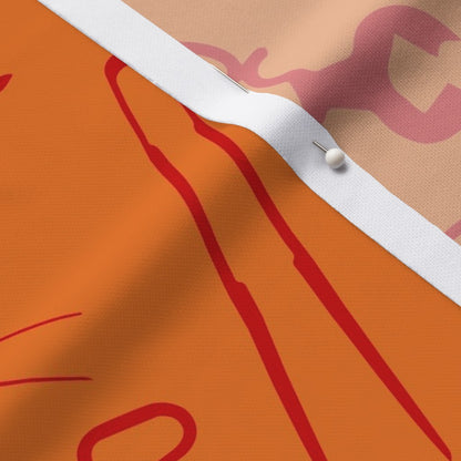 Glassblowing Tools OrangeSport Piqué Printed Fabric by Studio Ten Design