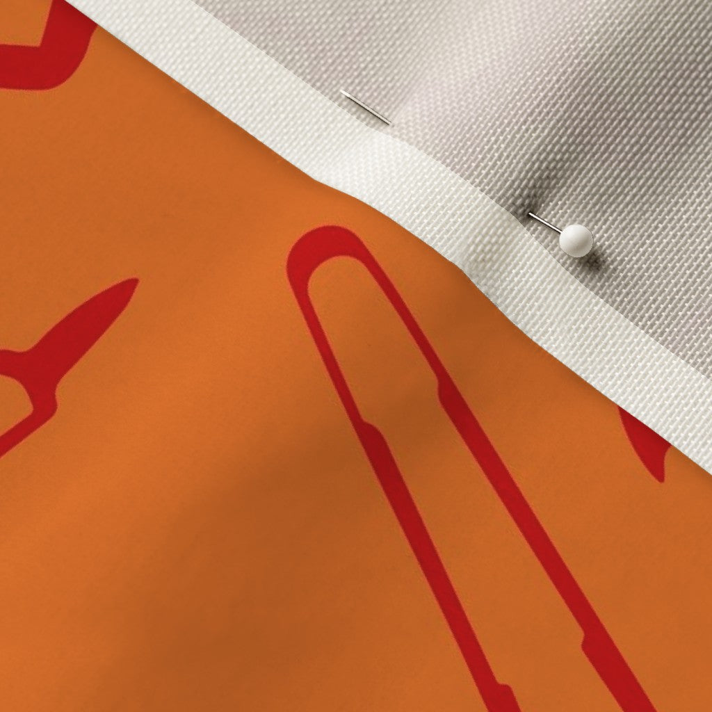 Glassblowing Tools OrangeCelosia Velvet™ Printed Fabric by Studio Ten Design