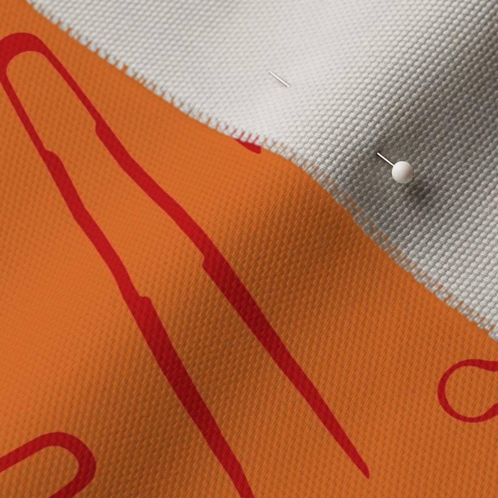 Glassblowing Tools OrangeCypress Cotton Canvas Printed Fabric by Studio Ten Design