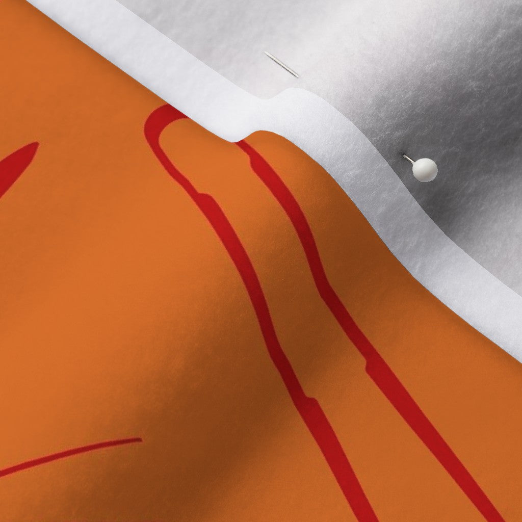 Glassblowing Tools OrangePolartec® Fleece Printed Fabric by Studio Ten Design