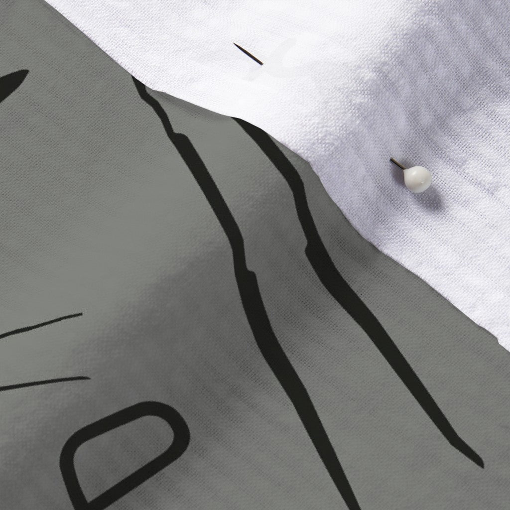 Glassblowing Tools Gray Seersucker Printed Fabric by Studio Ten Design