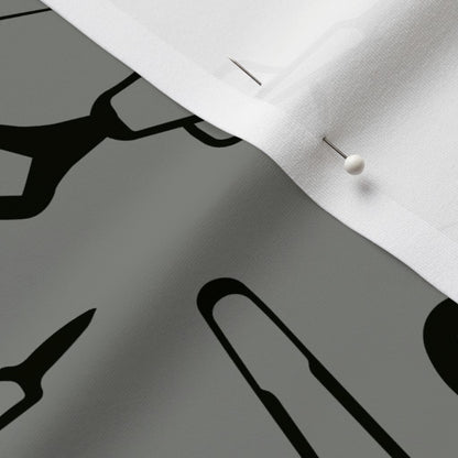 Glassblowing Tools Gray Sport Lycra® Printed Fabric by Studio Ten Design