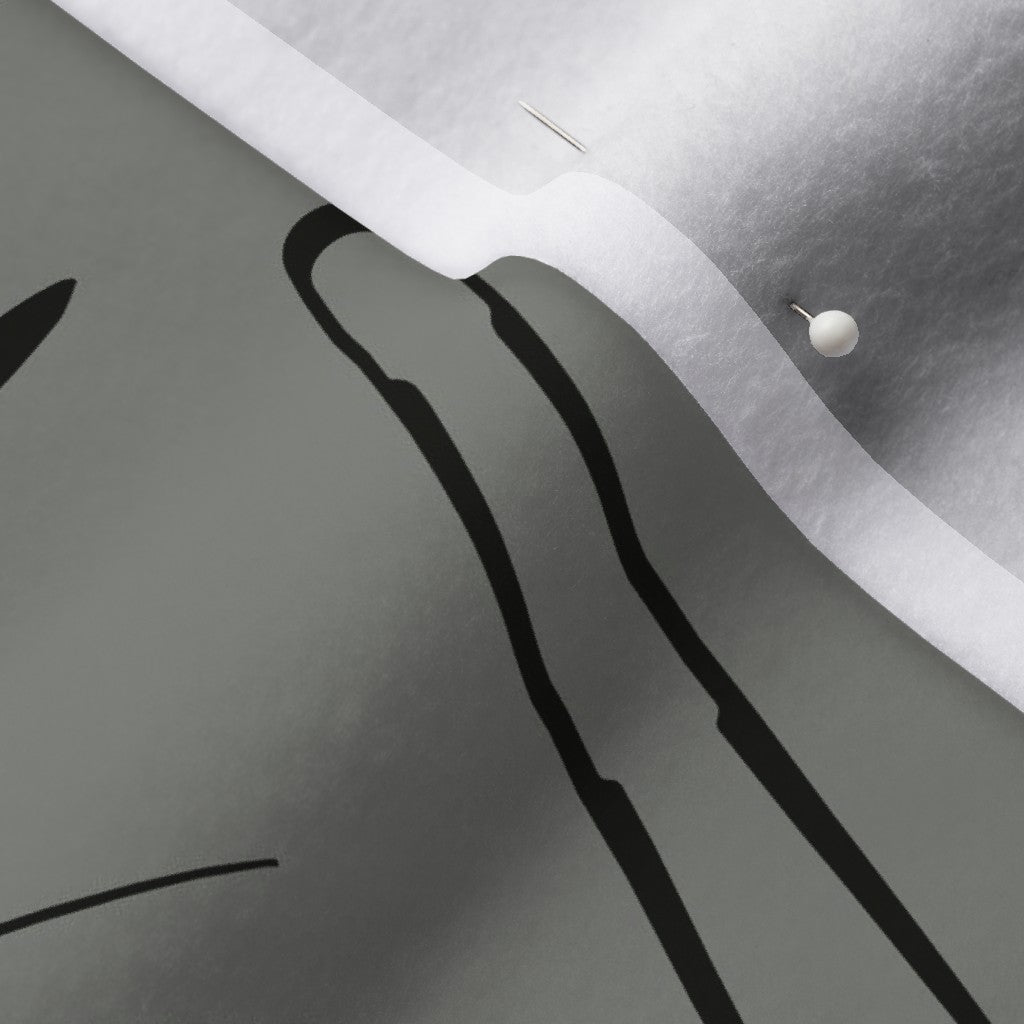 Glassblowing Tools Gray Polartec® Fleece Printed Fabric by Studio Ten Design
