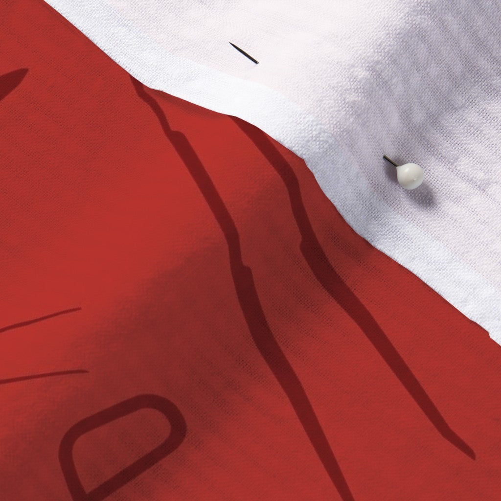 Glassblowing Tools Red Seersucker Printed Fabric by Studio Ten Design