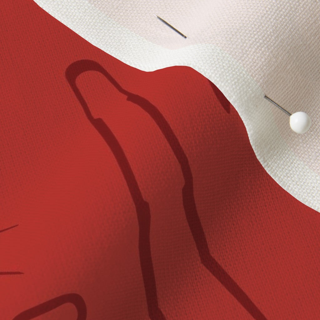 Glassblowing Tools Red Essex Linen Printed Fabric by Studio Ten Design