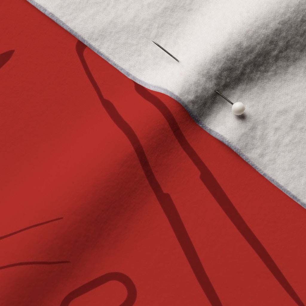 Glassblowing Tools Red Performance Velvet Printed Fabric by Studio Ten Design