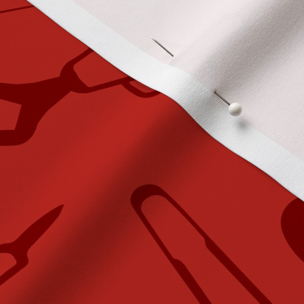 Glassblowing Tools Red Sport Lycra® Printed Fabric by Studio Ten Design