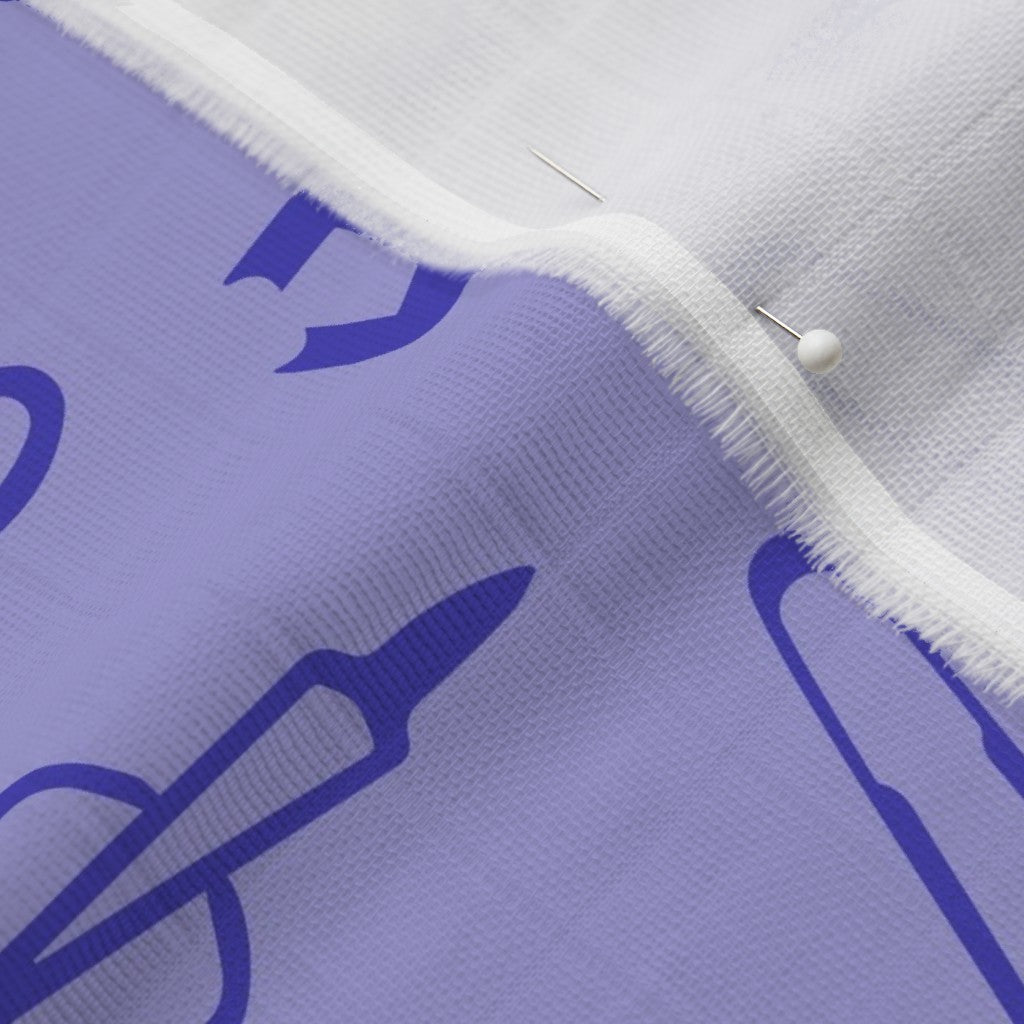 Glassblowing Tools Lilac Organic Sweet Pea Gauze Printed Fabric by Studio Ten Design