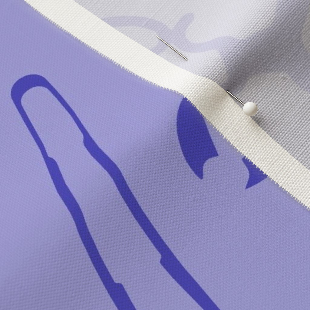 Glassblowing Tools Lilac Linen Cotton Canvas Printed Fabric by Studio Ten Design