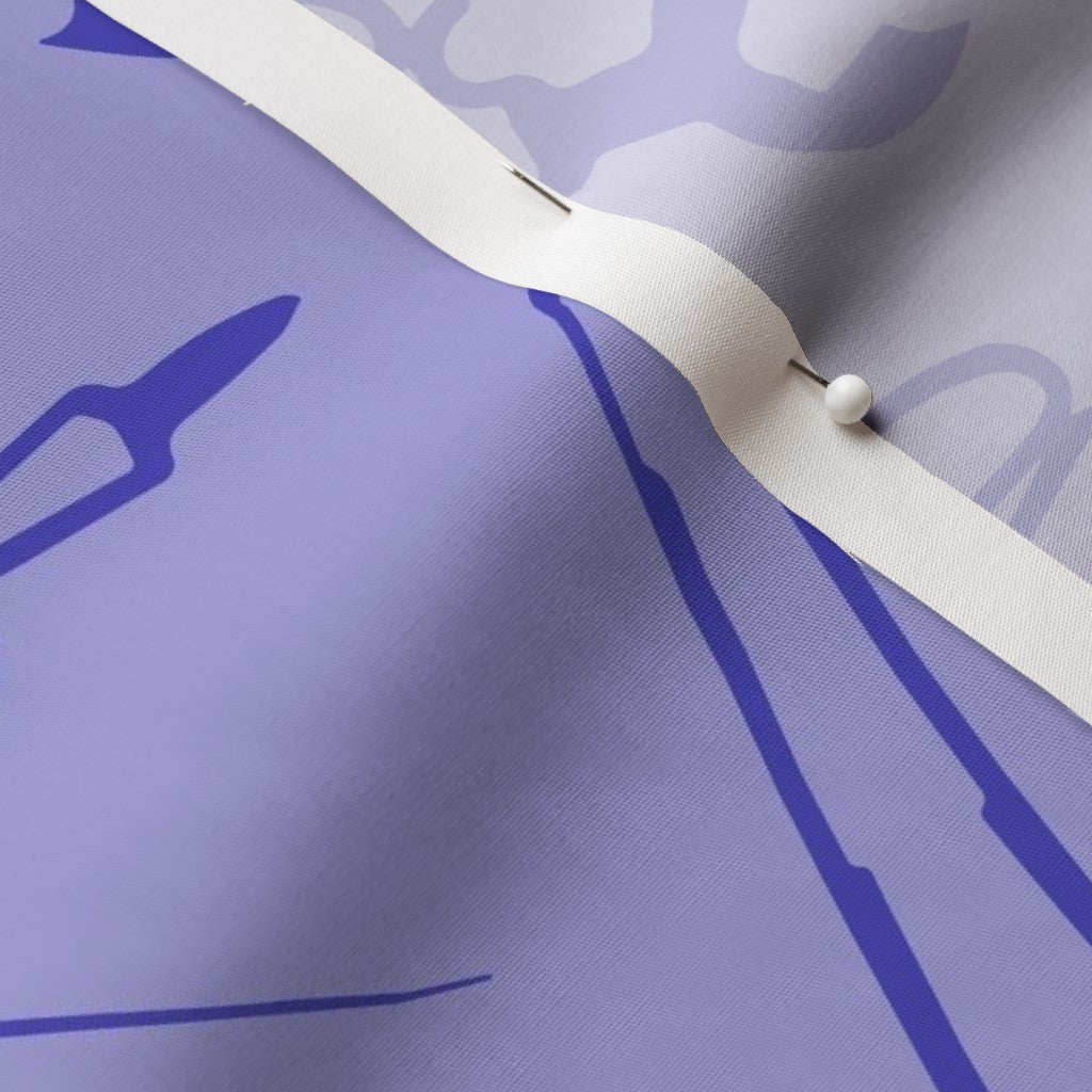 Glassblowing Tools Lilac Cotton Poplin Printed Fabric by Studio Ten Design