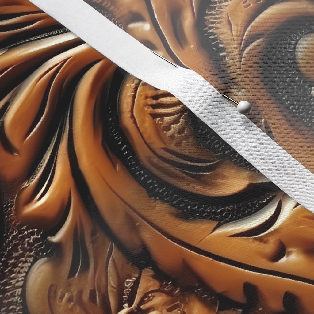 Tooled Leather Satin Printed Fabric by Studio Ten Design