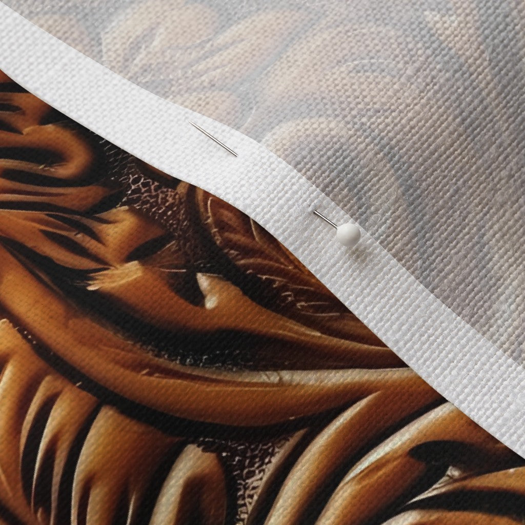Tooled Leather Belgian Linen™ Printed Fabric by Studio Ten Design