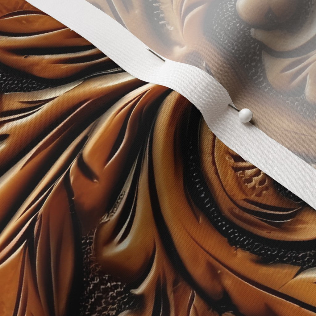 Tooled Leather Cotton Poplin Printed Fabric by Studio Ten Design