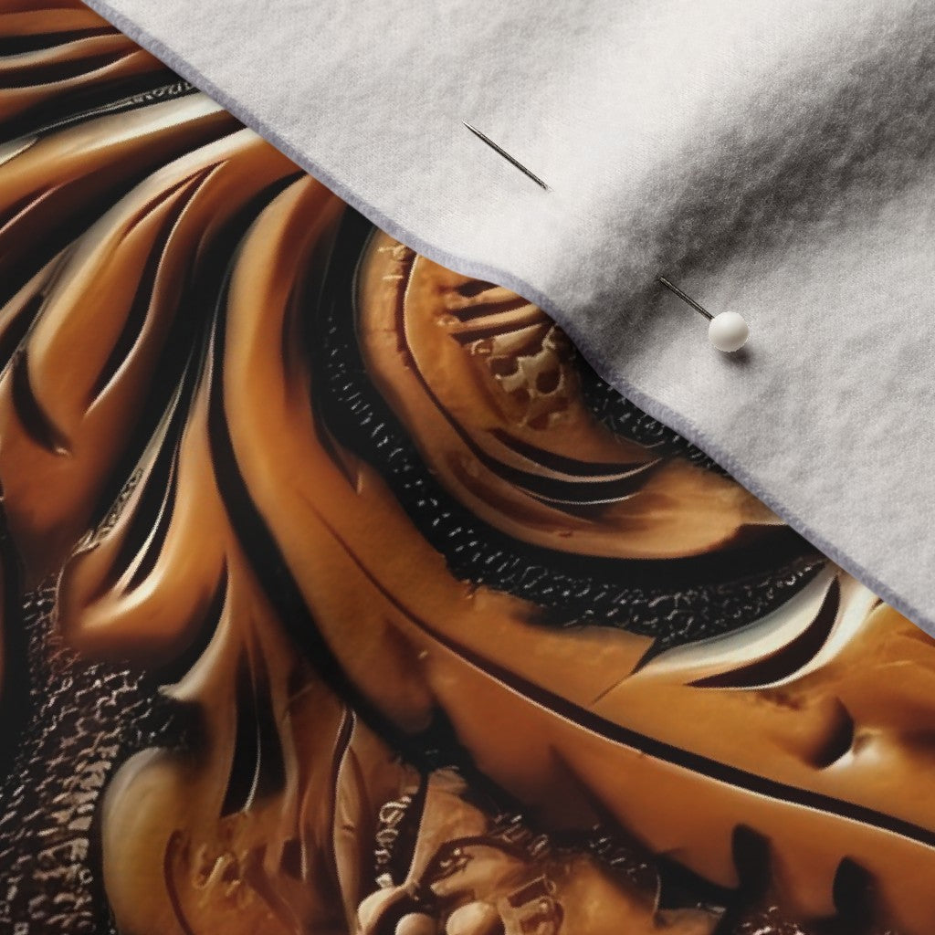 Tooled Leather Performance Velvet Printed Fabric by Studio Ten Design