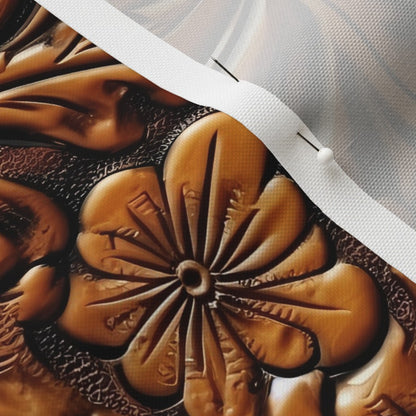 Tooled Leather Recycled Canvas Printed Fabric by Studio Ten Design