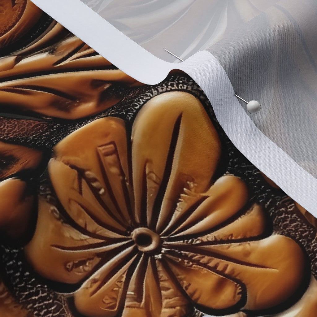 Tooled Leather Cotton Lawn Printed Fabric by Studio Ten Design