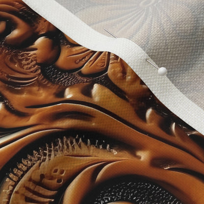 Tooled Leather Performance Linen Printed Fabric by Studio Ten Design