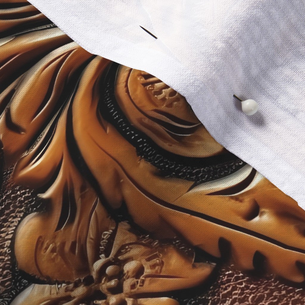 Tooled Leather Seersucker Printed Fabric by Studio Ten Design