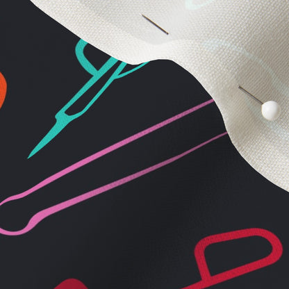 Glassblowing Tools Colorful Medium Essex Linen Printed Fabric by Studio Ten Design