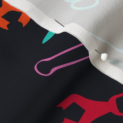 Glassblowing Tools Colorful Medium Cotton Silk Printed Fabric by Studio Ten Design
