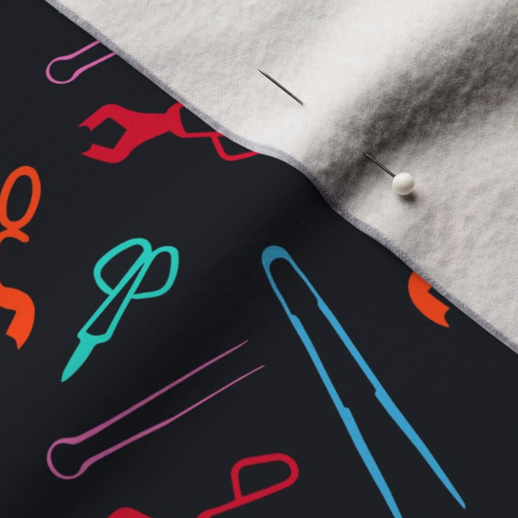 Glassblowing Tools Colorful Small Performance Velvet Printed Fabric by Studio Ten Design