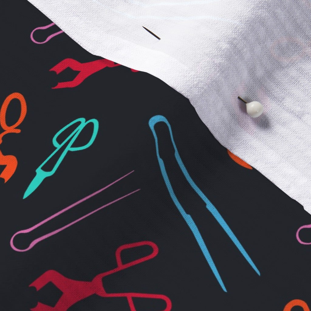 Glassblowing Tools Colorful Small Seersucker Printed Fabric by Studio Ten Design
