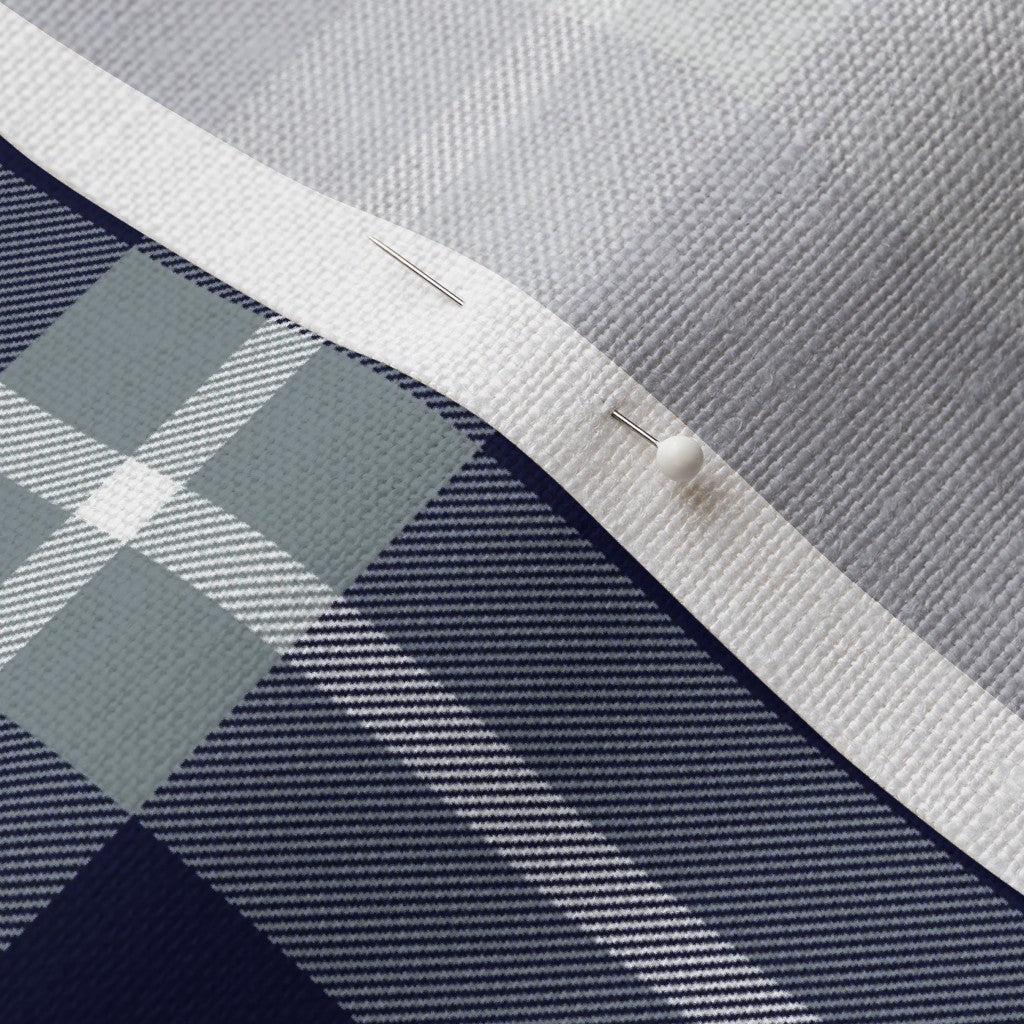 Dark Navy and Gray Dark Navy Belgian Linen™ Printed Fabric by Studio Ten Design