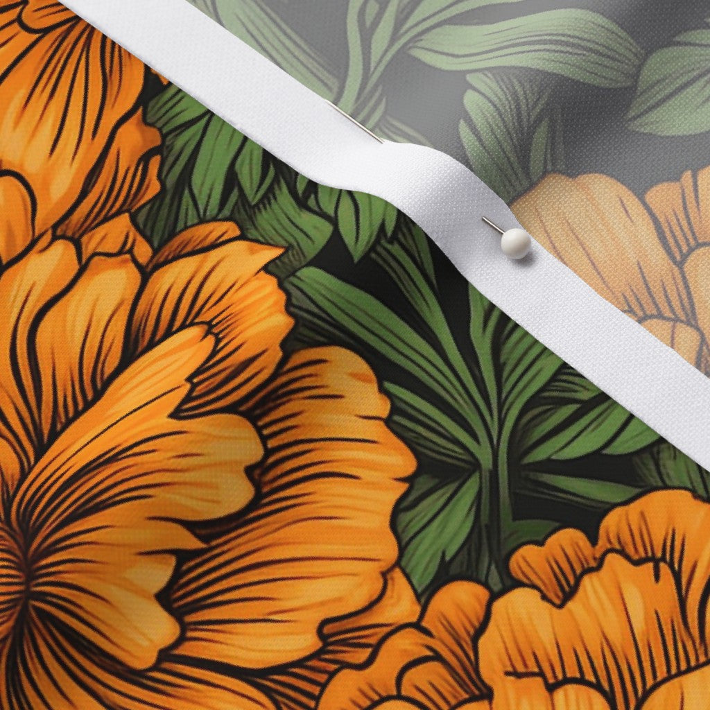 Marigolds Sport Piqué Printed Fabric by Studio Ten Design