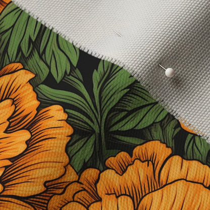 Marigolds Cypress Cotton Canvas Printed Fabric by Studio Ten Design