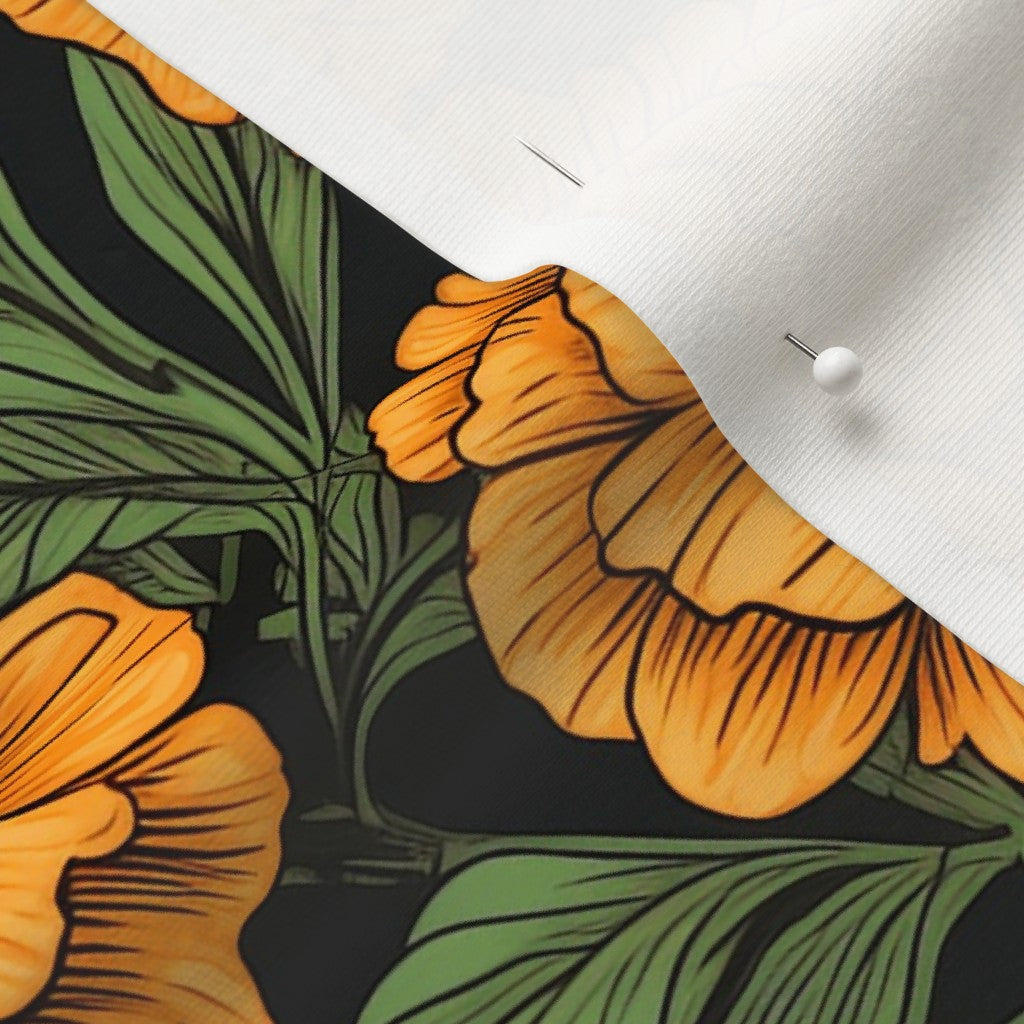 Marigolds Organic Cotton Knit Printed Fabric by Studio Ten Design